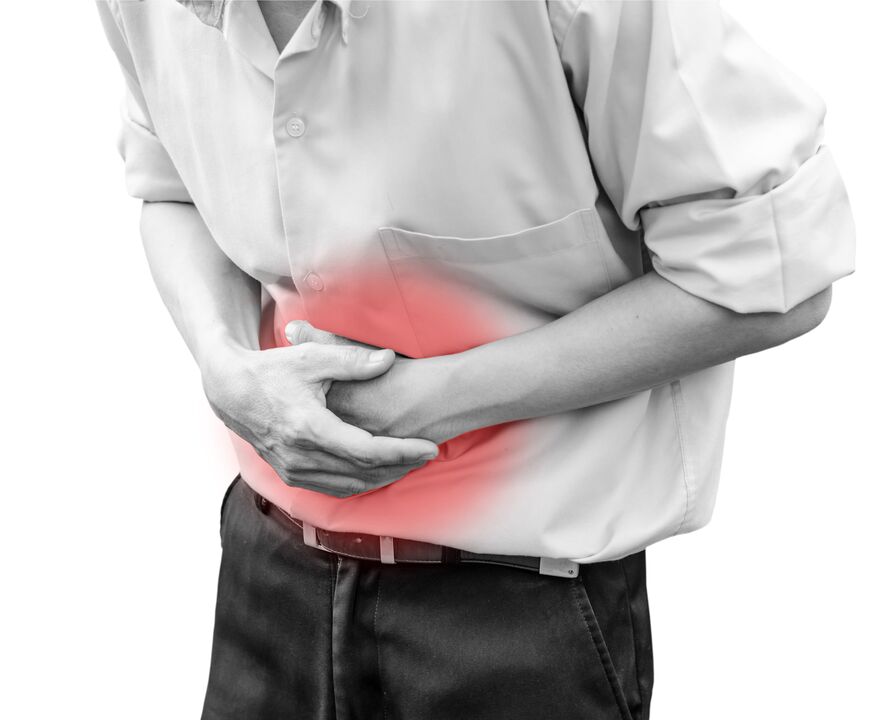 Abdominal pain caused by parasites or worms